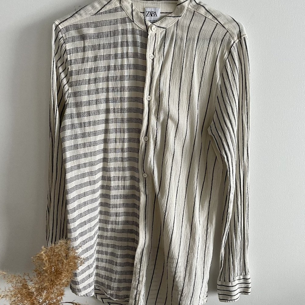 Linen feel oversized shirt- Zara